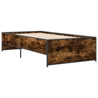 Berkfield Home Durable Bed Frame without Mattress Smoked Oak 90x200 cm in Brown