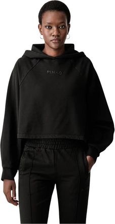 Pinko Mediocre Hoodie - Dames - Hoodies - Zwart - M - Katoen - Hoodies & sweatvesten