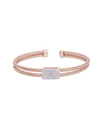 Meshmerise 18K Rose Gold Plated 0.15 Ct. Tw. Diamond Mesh Bangle