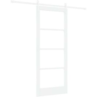 vidaXL Vidaxl - Puerta Deslizante Manual Blanco 83 X 202 Cm Madera Y Metal