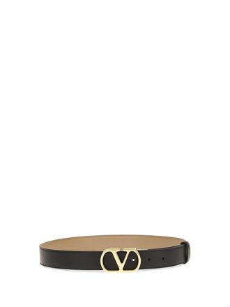 Valentino Garavani Womens Reversible Vlogo Signature Belt Nero-Smokey Brown Calf Leather Bos Taurus E Braces Nero/smokey