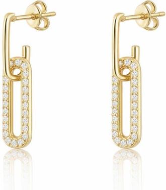 Argento Vivo Paper Clip Pav&eacute; Linear Drop Earrings in Gold at Nordstrom