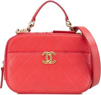 Chanel Borsa a tracolla piccola in pelle Caviar trapuntata con manico 2019 - Rosso