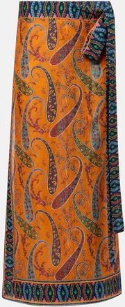 Etro Gonna midi in cotone con stampa paisley