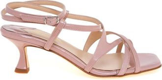 Anna F. Schoenen, Dames, Roze, 40 EU, Leer, Sandaal met gekruiste bandjes en 55 mm hak