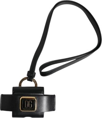 Dolce & Gabbana Leren Airpods Case - Heren - Telefoonaccessoires - Zwart - ONE Size - Leer - Accessoires