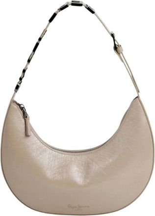 Pepe Jeans London Gracey Schoudertas - Dames - Schoudertassen - Beige - ONE Size - Leer - Tassen