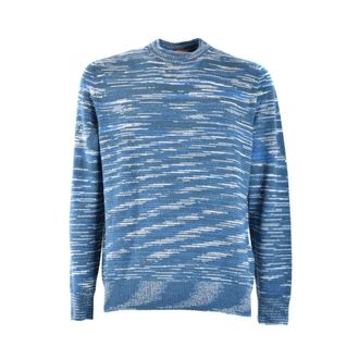 Missoni Intarsia-gebreide kasjmier trui - Heren - Cashmere truien - Blauw - M - Kasjmier - Truien & Vesten