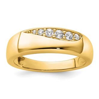 Diamond2Deal 14k Gold Lab Grown Diamond Wedding Band Ring 1/4Ct Clarity- VS Color- D-E