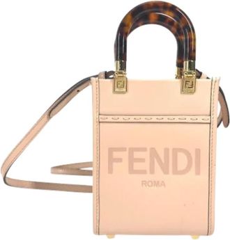 Fendi Pre-owned Leather fendi-bags - Dames - Vintage Mini Tas - Beige - ONE Size - Leer - Vintage
