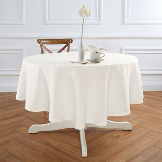 Solino Home Linen Round Tablecloth - Sonoma Hemstitch in Ivory at Nordstrom, Size Medium