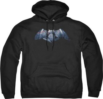 Gildan Batman V Superman Plated Bat Logo Adult Pull Over Hoodie / Hooded Sweatshirt