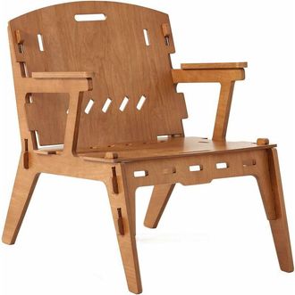 SoBuy Sobuy - Armchair Leisure Relax Chair,in Mortise and Tenon Structure, Brown,HFST02-BR