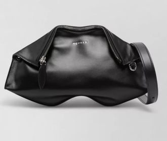 Alexander McQueen silk nylon clutch bag metal eyelets strap