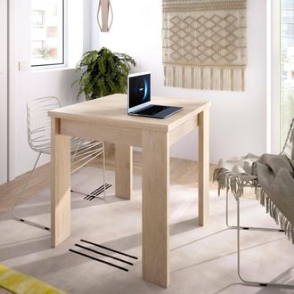 Dmora Mesa Extensible Comer, Consola Extensible Multiposici&oacute;n, Consola Auxiliar Plegable, 79/134x67h79 Cm, Roble - Dmora