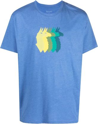 Cotopaxi graphic-print T-shirt - men - Organic Cotton/Recycled Polyester - L - Blue