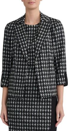 Kasper Open Front Seamed Jacket in Black Multi at Nordstrom, Size X-Large
