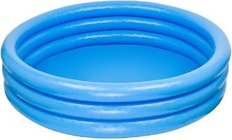 Trade Shop Trade Shop - Piscina Per Bambini Gonfiabile A Tre Anelli Crystal Blu 114x25 Cm Giardino 59416