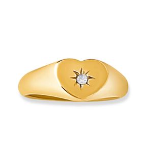 Ellie Vail Womens Vesper Heart Signet Ring In Gold