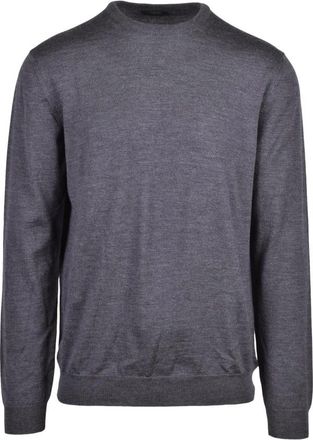 Zanone Pullover Girocollo - Heren - Ronde hals truien - Grijs - 2XL - Wol - Truien & Vesten
