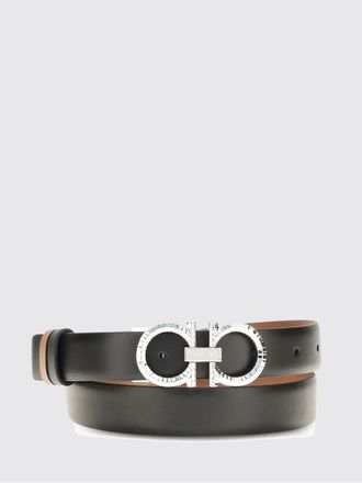 Ferragamo Reversible Calfskin Leather Belt with Gancini Metal Buckle