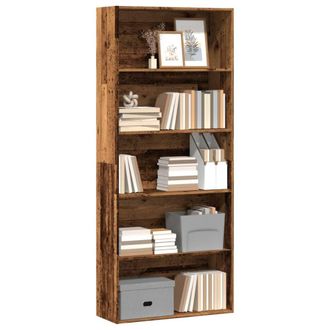 Berkfield Home Classic Book Cabinet Old Wood 80x30x189 cm Engineered Wood in Brown | Size: 80 x 30 x 189 cm