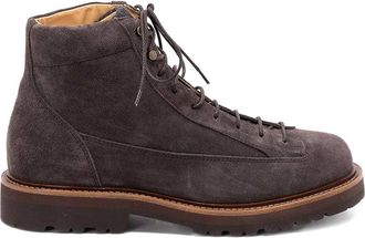 Brunello Cucinelli Stringed boots in suede leather