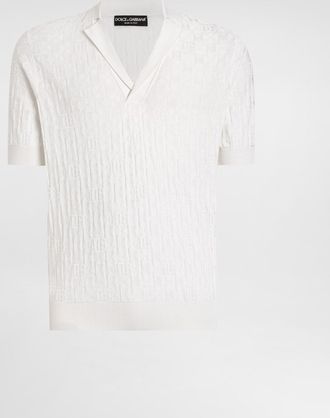 Dolce & Gabbana Satin Silk Polo Shirt - Man Sweaters And Cardigans White 44