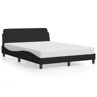 Berkfield Home Bed Frame without Mattress Black 135x190 cm Double Velvet