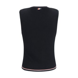 Thom Browne Merino Wool Ribbed Tank Top - Black