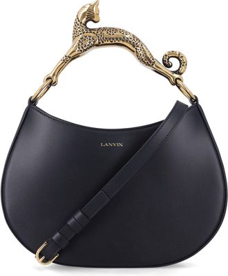 Lanvin Hobo Cat Handle Leather Shoulder Bag
