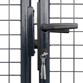 Berkfield Home Mesh Garden Gate Galvanised Steel 400x150 cm Grey