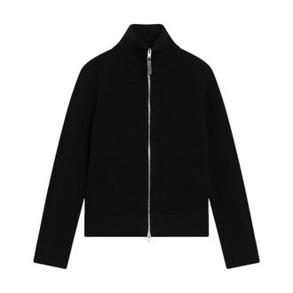 Maison Margiela Truien & Vesten, Dames, Zwart, XS, Katoen, Camionneur Zipped Cardigan