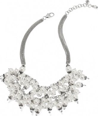 Brighton Womens Pearl-Icious Necklace In Silver
