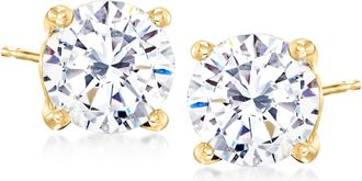 Ross-Simons CZ Stud Earrings in 18kt Yellow Gold