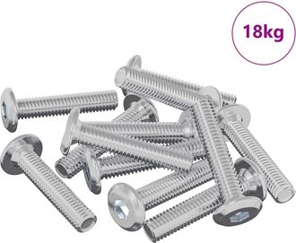 vidaXL Tornillo De Bloqueo Liso 2647 Uds. Plateado Acero Vidaxl