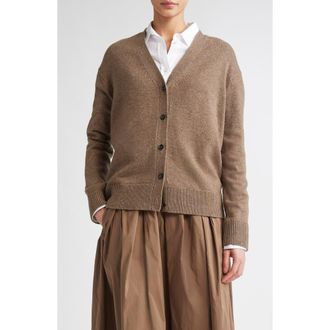 Max Mara Cedro Relaxed Merino Wool & Cashmere Cardigan in Hazelnut Brown at Nordstrom, Size X-Small
