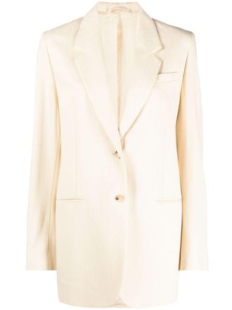 Toteme tailored single-breasted blazer - women - Wool/Cupro/Viscose - 34 - Neutrals
