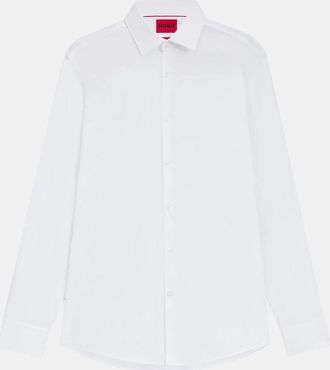 HUGO BOSS Mens Kenno Slim-Fit Business Shirt - Kenno Slim-Fit Shirt - White - Size: 40/Regular