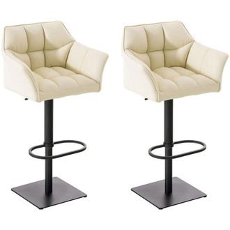 Clp Set De 2 Taburetes De Bar Damaso Crema Negro