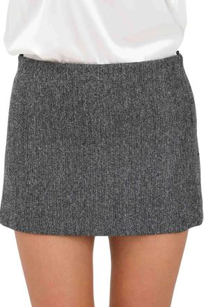 Pinko Black/White Wool Polyester Nylon Elastane Womens Skirt