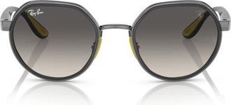 Ray-Ban 51mm Polarized Gradient Irregular Sunglasses in Gunmetal /Grey Gradient at Nordstrom