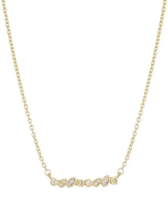 Adornia Adornia 14K Plated Crystal Dainty Mixed Shape Bar Necklace