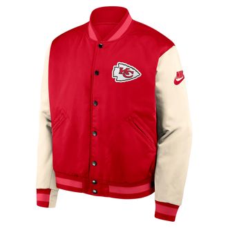 Nike Kansas City Chiefs Rewind Legacy Nike Mens NFL Full-Snap Bomber Jacket in Red | 03O50G2V7G-Z8E
