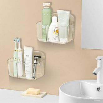 OEM Estanter&iacute;a De Ba&ntilde;o, Estante De Ducha De 2 Piezas, No Requiere Perforaci&oacute;n, Estante De Pared Para Ba&ntilde;o Y Cocina - Crezuo