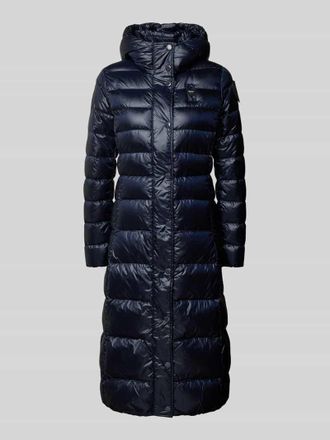 Blauer Steppmantel mit Kapuze in Marine, Gr&ouml;&szlig;e XS