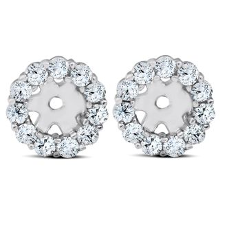 Pompeii3 3/8ct Halo Diamond Earring Jackets 14K White Gold (4mm)