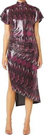 Misa Divia Dress In Fuchsia Ikat Sequin