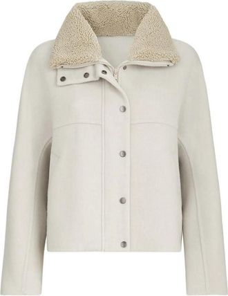 Brunello Cucinelli Hand-crafted Outerwear Jacket In Virgin Wool And Cashmere Double Cloth With Detachable Shearling Insert