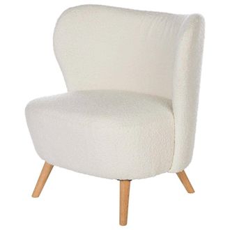 Koketto Home Sill&oacute;n blanco borreguito y patas de madera
